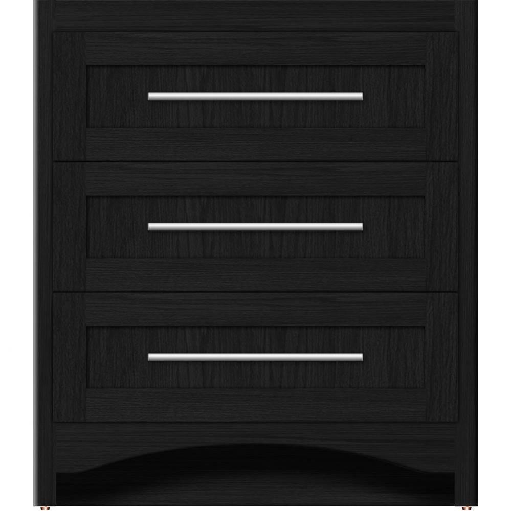 30 X 18 X 34.5 Ravenna Town Vanity Shaker Midnight Oak 3 Drw