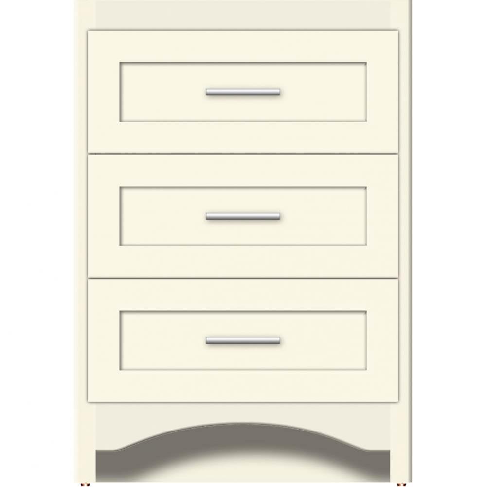 24 X 21 X 34.5 Ravenna Town Vanity Shaker Sat Biscuit 3 Drw