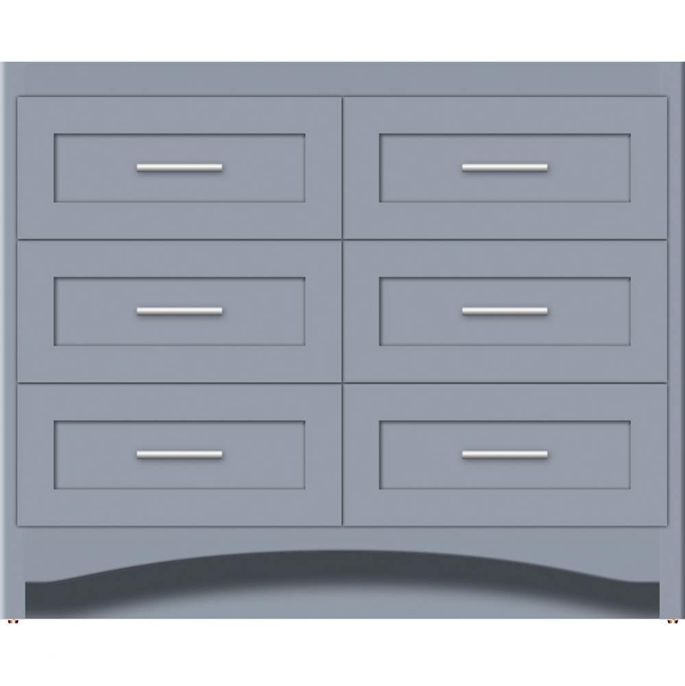 42 X 18 X 34.5 Ravenna Town Vanity Shaker Sat Silver 6 Drw