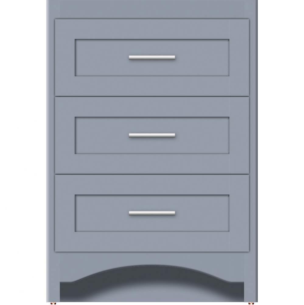 24 X 21 X 34.5 Ravenna Town Vanity Shaker Sat Silver 3 Drw