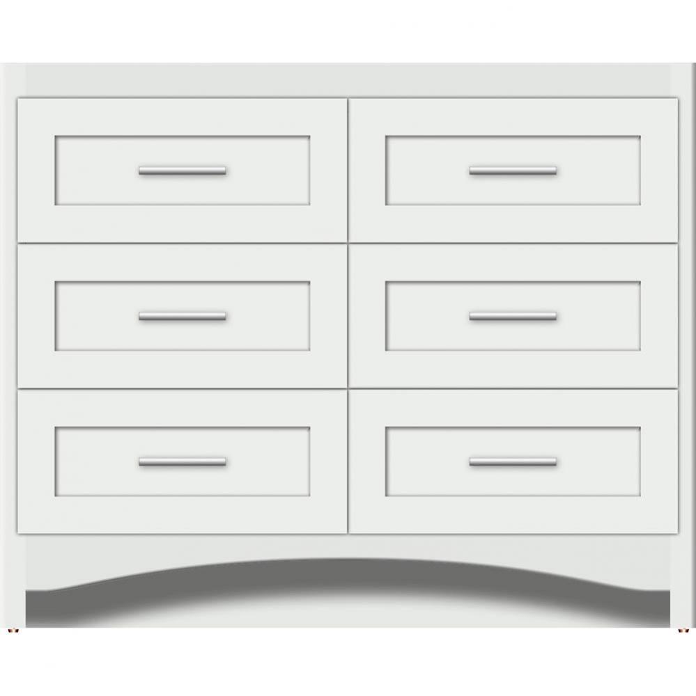 42 X 18 X 34.5 Ravenna Town Vanity Shaker Powder Grey 6 Drw