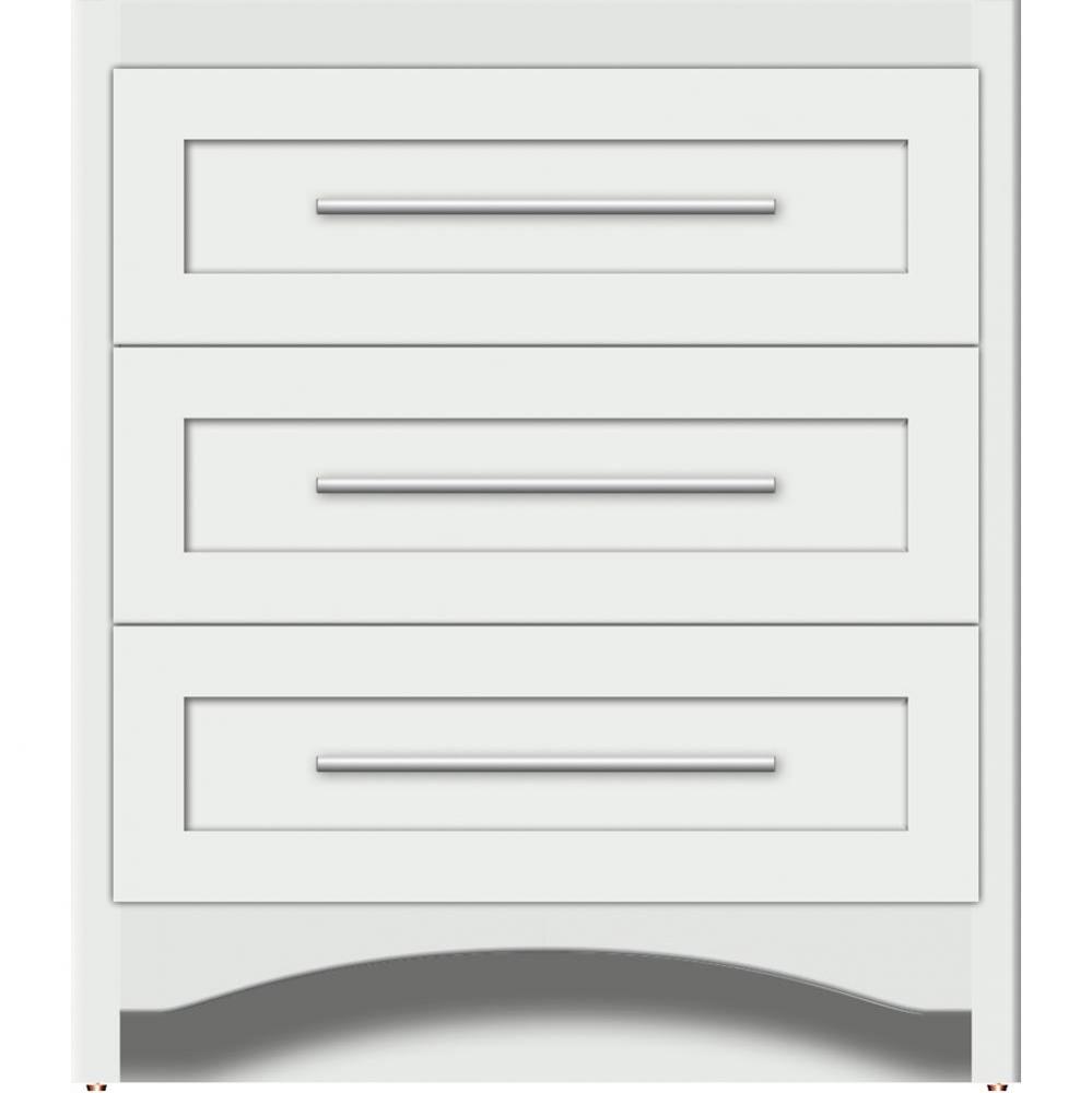 30 X 21 X 34.5 Ravenna Town Vanity Shaker Powder Grey 3 Drw