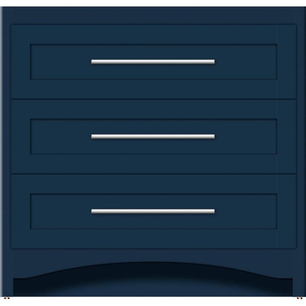 36 X 21 X 34.5 Ravenna Town Vanity Shaker Lapis Night 3 Drw