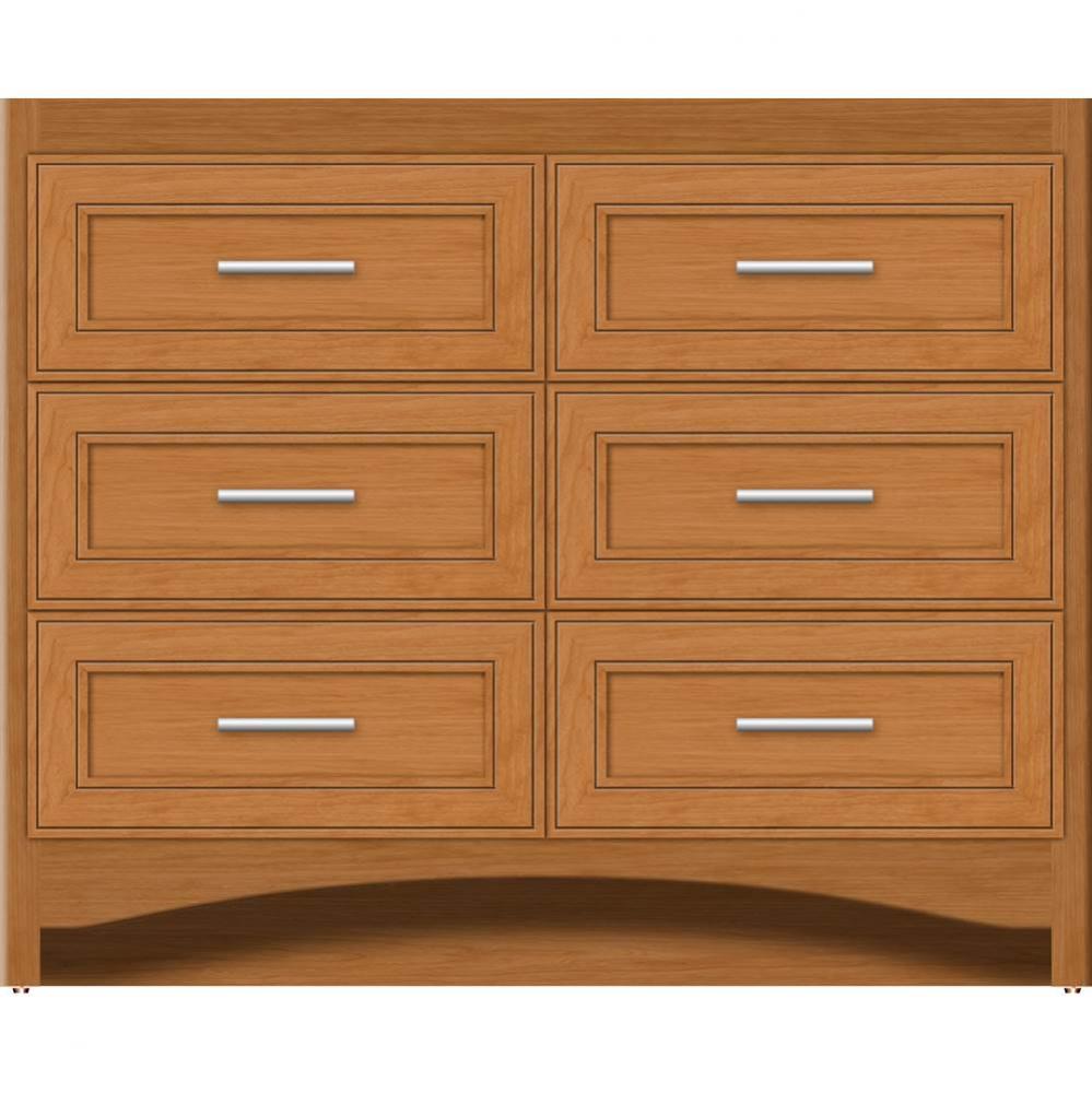 42 X 18 X 34.5 Ravenna Town Vanity Deco Miter Nat Cherry 6 Drw