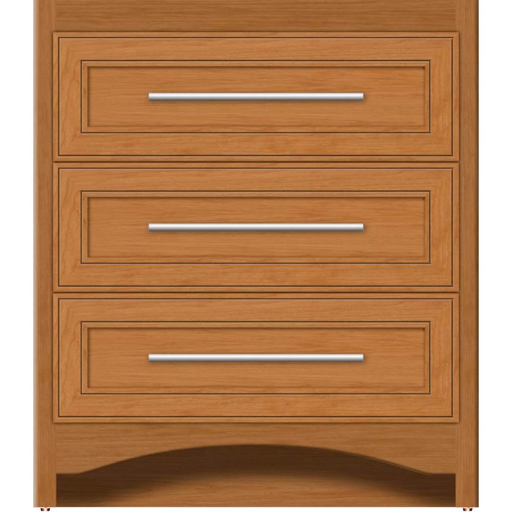 30 X 18 X 34.5 Ravenna Town Vanity Deco Miter Nat Cherry 3 Drw