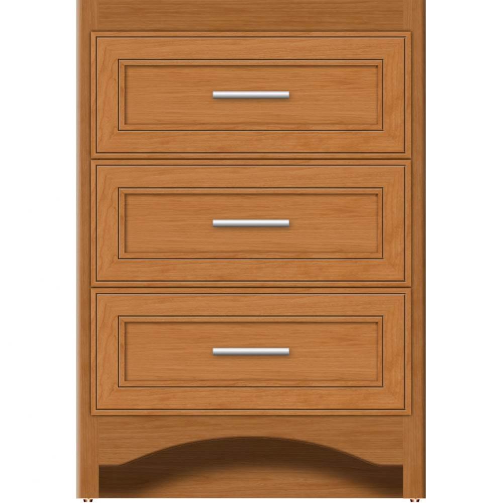 24 X 21 X 34.5 Ravenna Town Vanity Deco Miter Nat Cherry 3 Drw