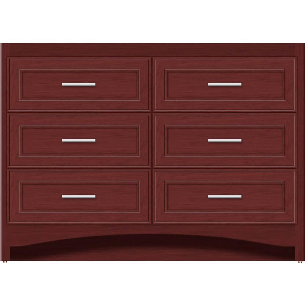 48 X 18 X 34.5 Ravenna Town Vanity Deco Miter Dk Cherry 6 Drw