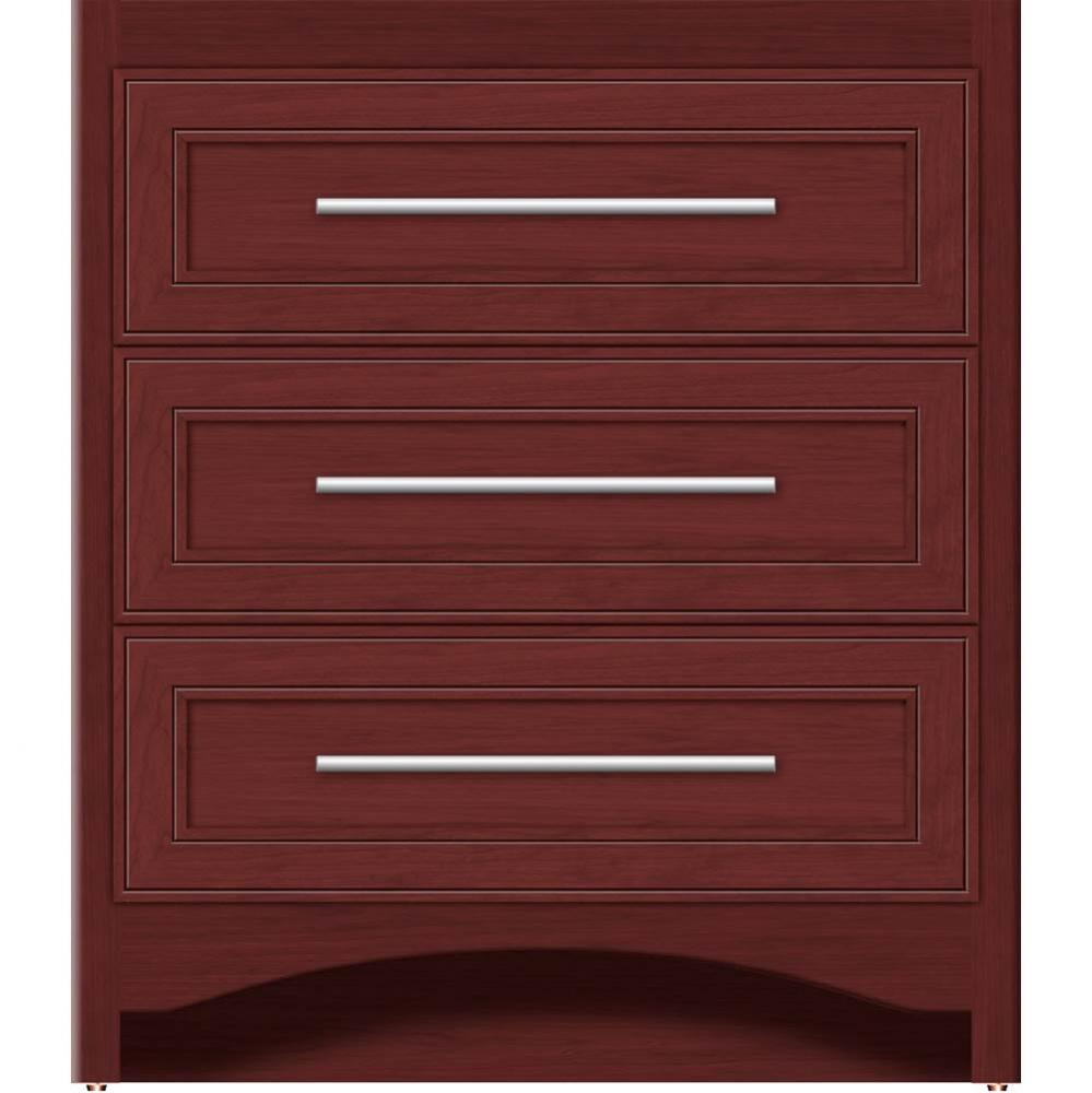 30 X 18 X 34.5 Ravenna Town Vanity Deco Miter Dk Cherry 3 Drw