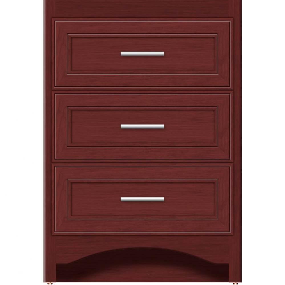 24 X 18 X 34.5 Ravenna Town Vanity Deco Miter Dk Cherry 3 Drw