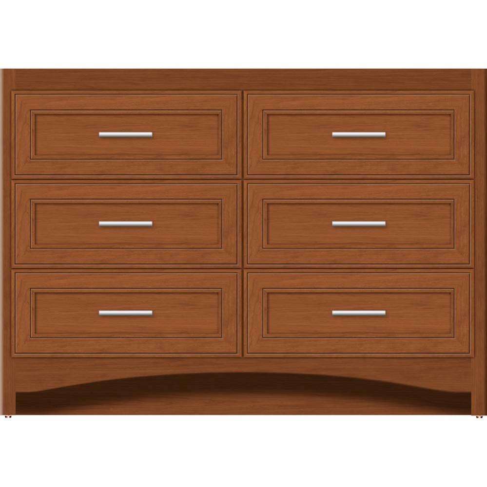 48 X 18 X 34.5 Ravenna Town Vanity Deco Miter Cinn Cherry 6 Drw