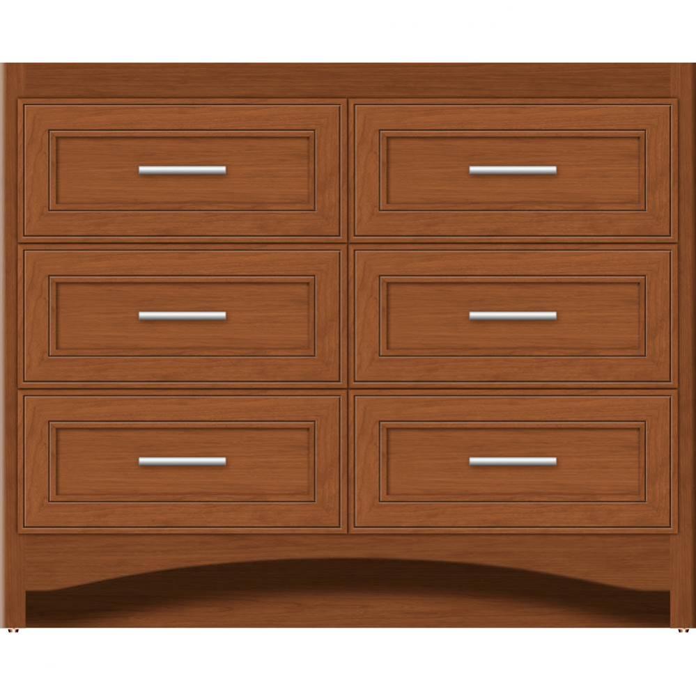 42 X 21 X 34.5 Ravenna Town Vanity Deco Miter Cinn Cherry 6 Drw