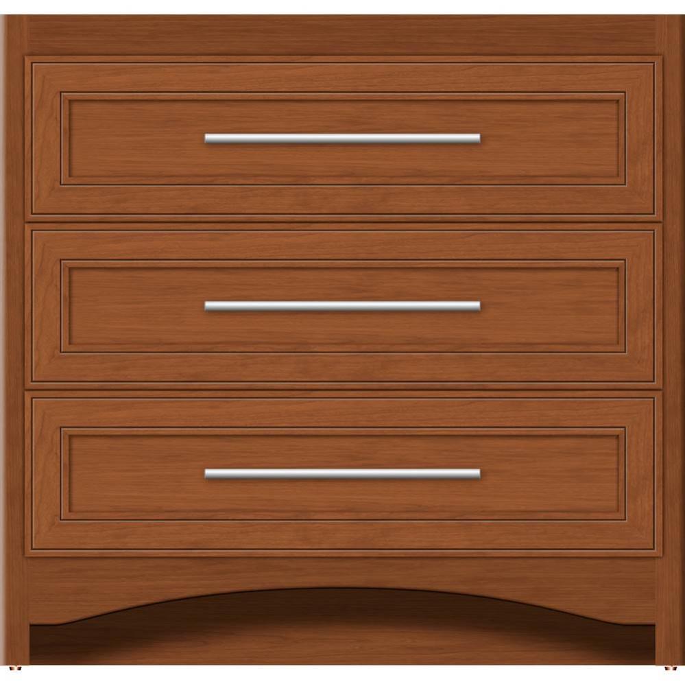 36 X 21 X 34.5 Ravenna Town Vanity Deco Miter Cinn Cherry 3 Drw