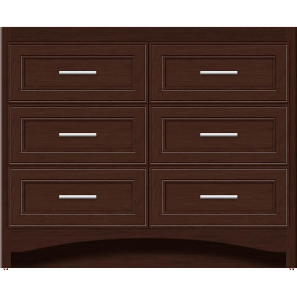 42 X 18 X 34.5 Ravenna Town Vanity Deco Miter Choc Cherry 6 Drw