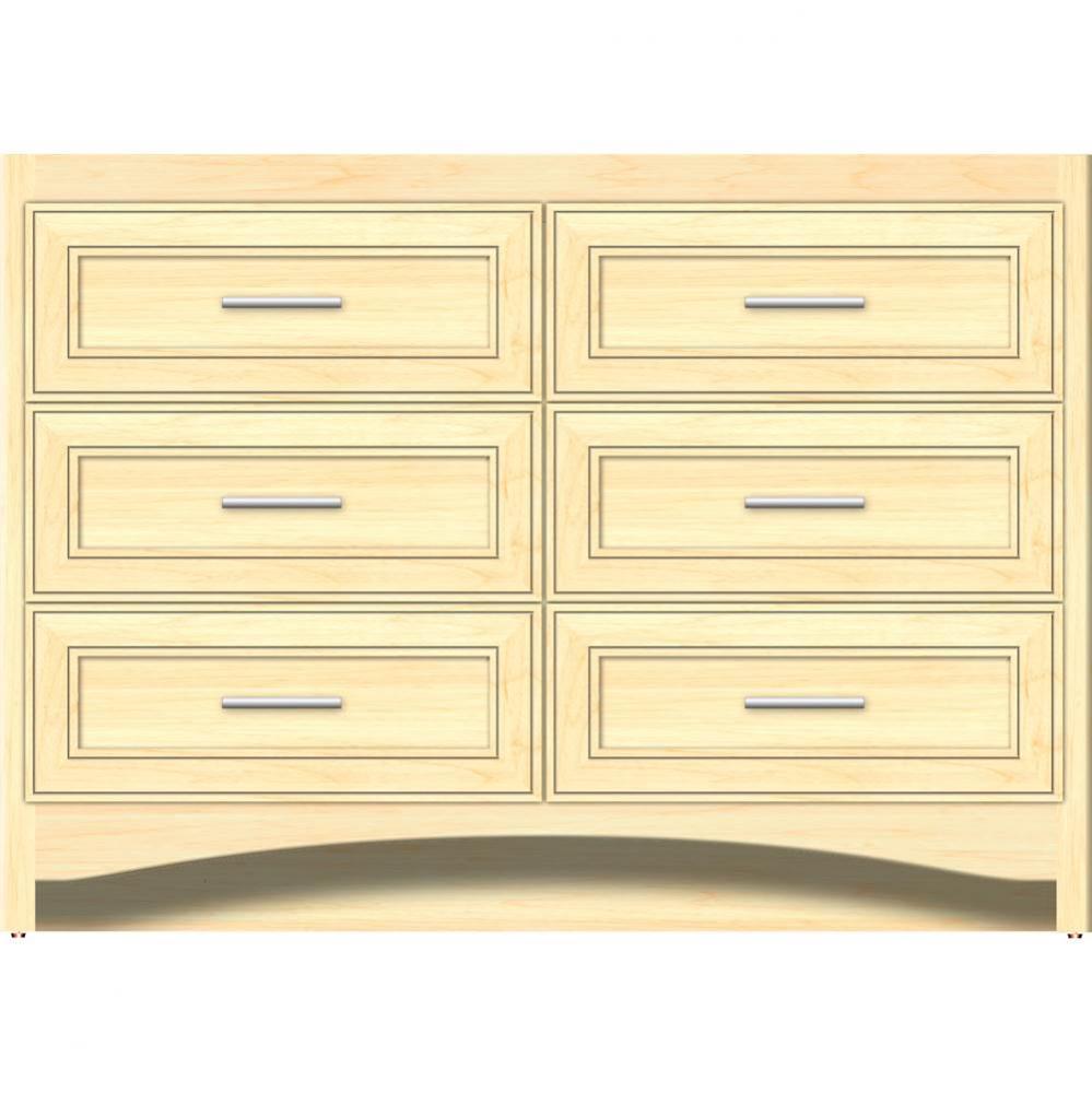 48 X 21 X 34.5 Ravenna Town Vanity Deco Miter Nat Maple 6 Drw