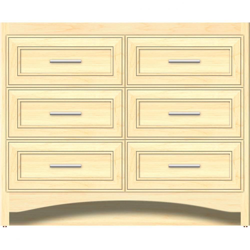 42 X 18 X 34.5 Ravenna Town Vanity Deco Miter Nat Maple 6 Drw