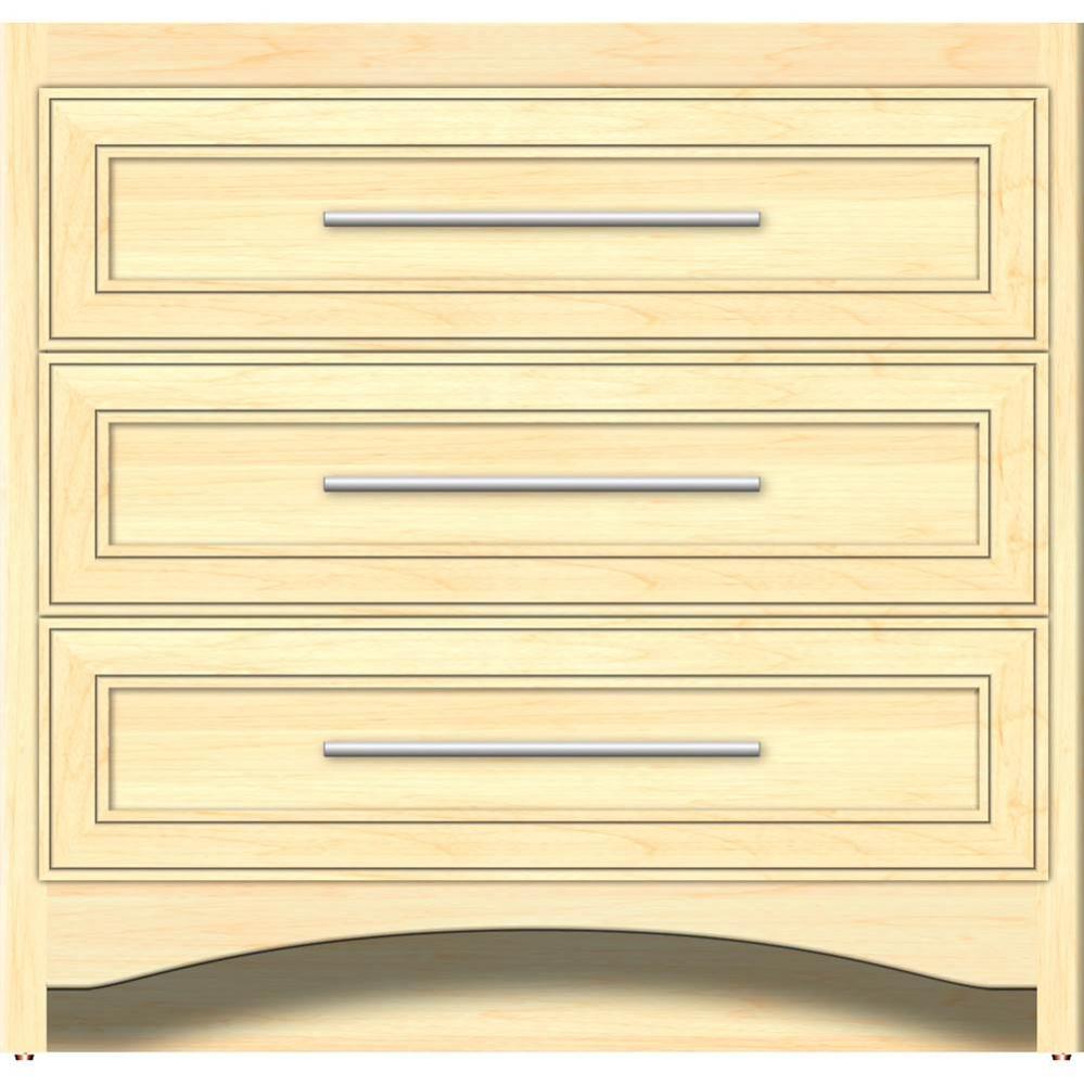 36 X 18 X 34.5 Ravenna Town Vanity Deco Miter Nat Maple 3 Drw