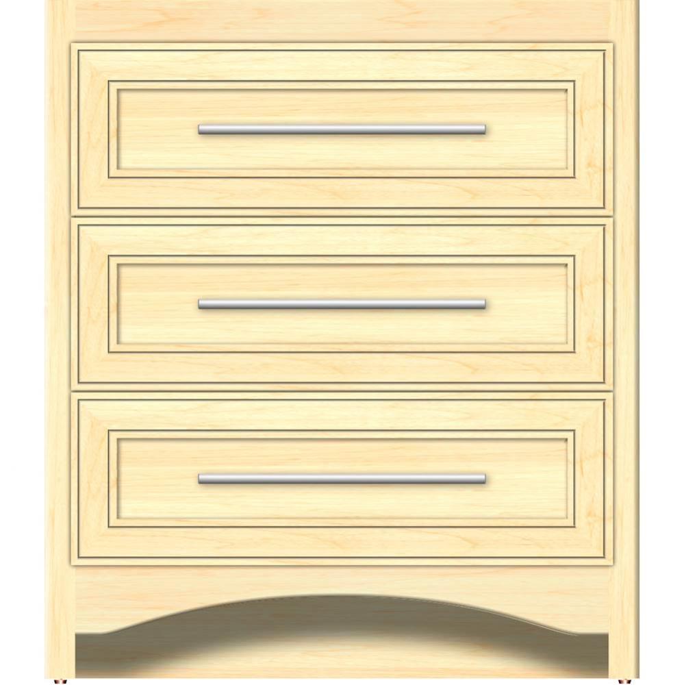 30 X 18 X 34.5 Ravenna Town Vanity Deco Miter Nat Maple 3 Drw