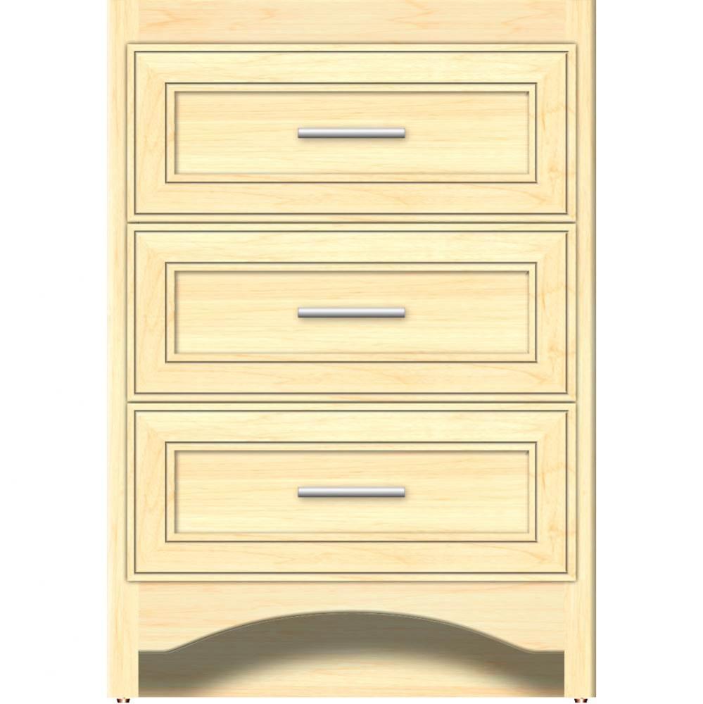 24 X 21 X 34.5 Ravenna Town Vanity Deco Miter Nat Maple 3 Drw