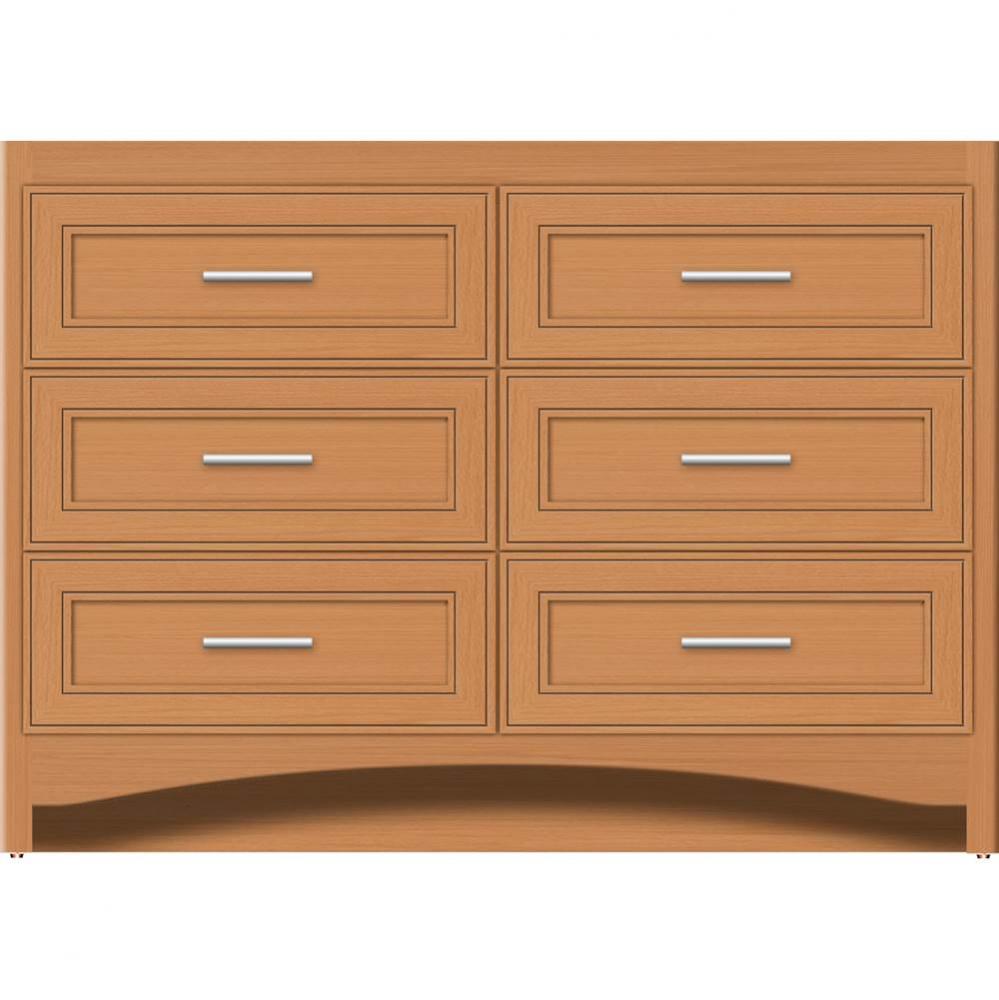48 X 18 X 34.5 Ravenna Town Vanity Deco Miter Nat Oak 6 Drw