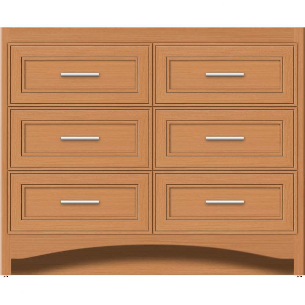 42 X 21 X 34.5 Ravenna Town Vanity Deco Miter Nat Oak 6 Drw