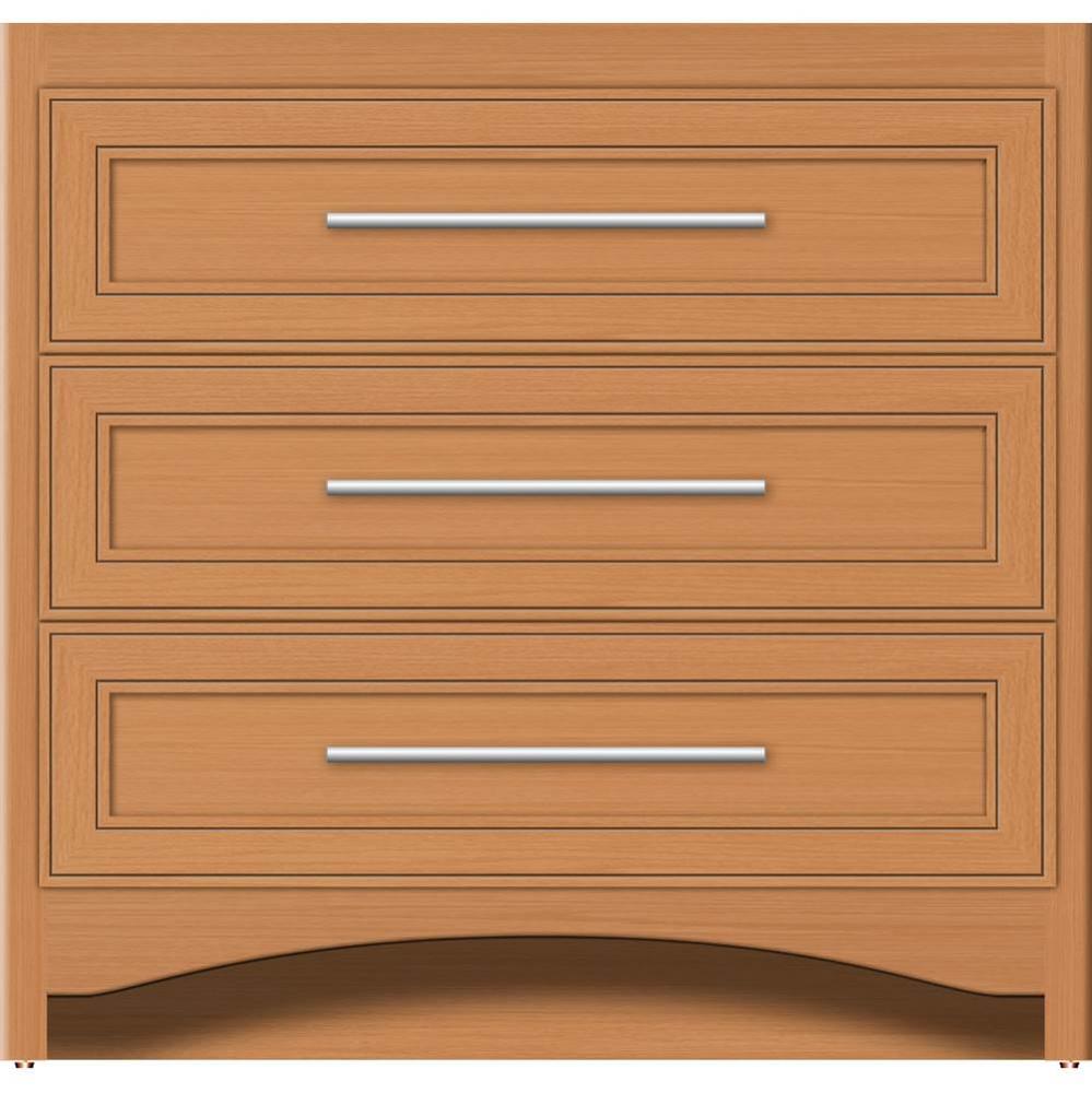 36 X 21 X 34.5 Ravenna Town Vanity Deco Miter Nat Oak 3 Drw