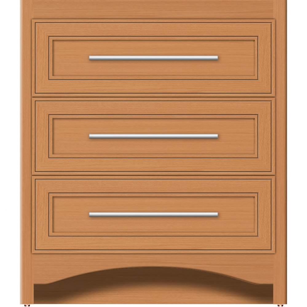 30 X 18 X 34.5 Ravenna Town Vanity Deco Miter Nat Oak 3 Drw