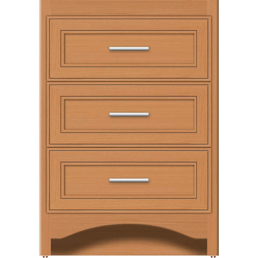 24 X 18 X 34.5 Ravenna Town Vanity Deco Miter Nat Oak 3 Drw