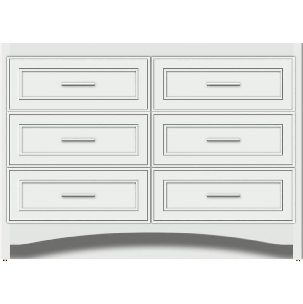 48 X 21 X 34.5 Ravenna Town Vanity Deco Miter Powder Grey 6 Drw