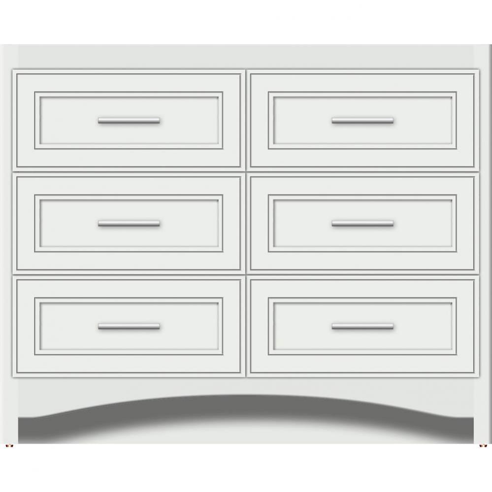 42 X 21 X 34.5 Ravenna Town Vanity Deco Miter Powder Grey 6 Drw