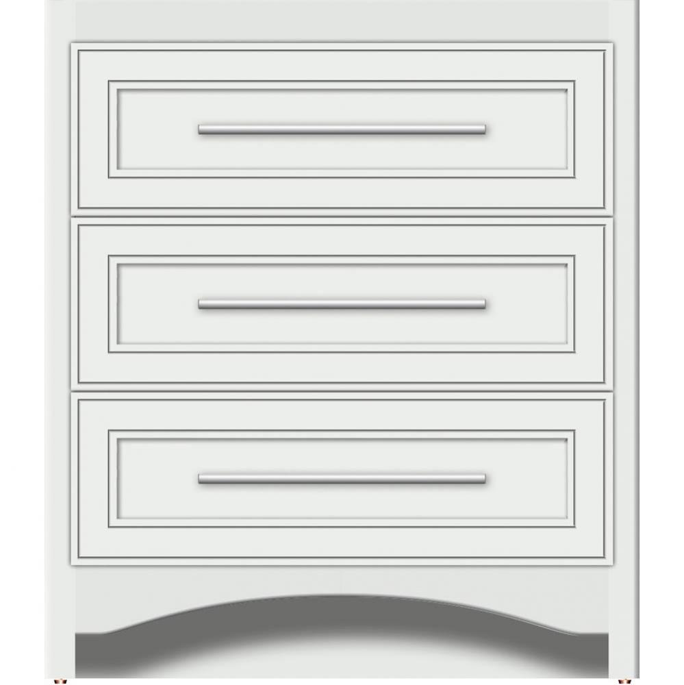 30 X 18 X 34.5 Ravenna Town Vanity Deco Miter Powder Grey 3 Drw