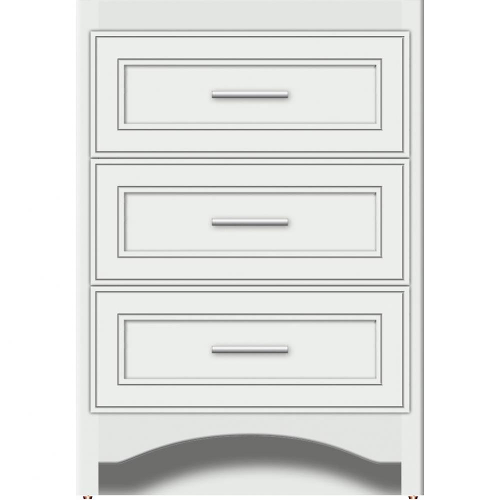 24 X 21 X 34.5 Ravenna Town Vanity Deco Miter Powder Grey 3 Drw