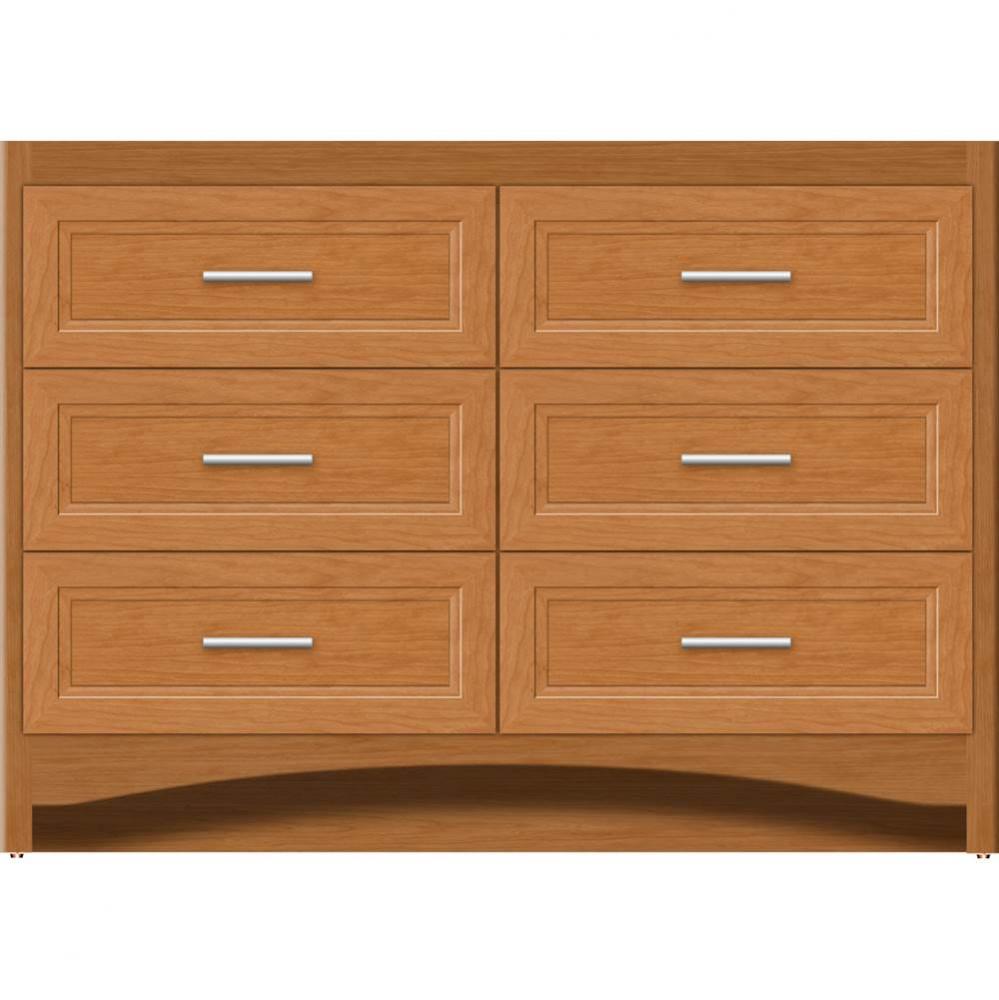 48 X 21 X 34.5 Ravenna Town Vanity Ogee Miter Nat Cherry 6 Drw