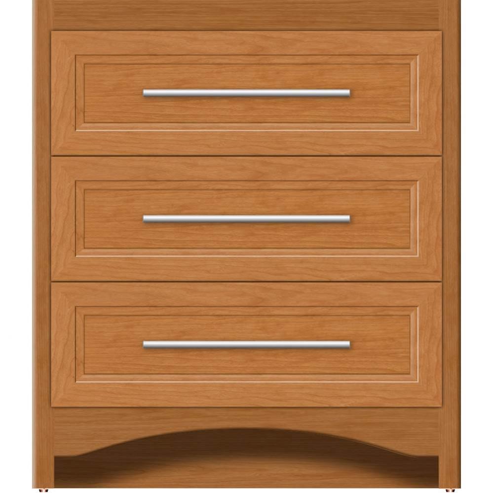 30 X 18 X 34.5 Ravenna Town Vanity Ogee Miter Nat Cherry 3 Drw