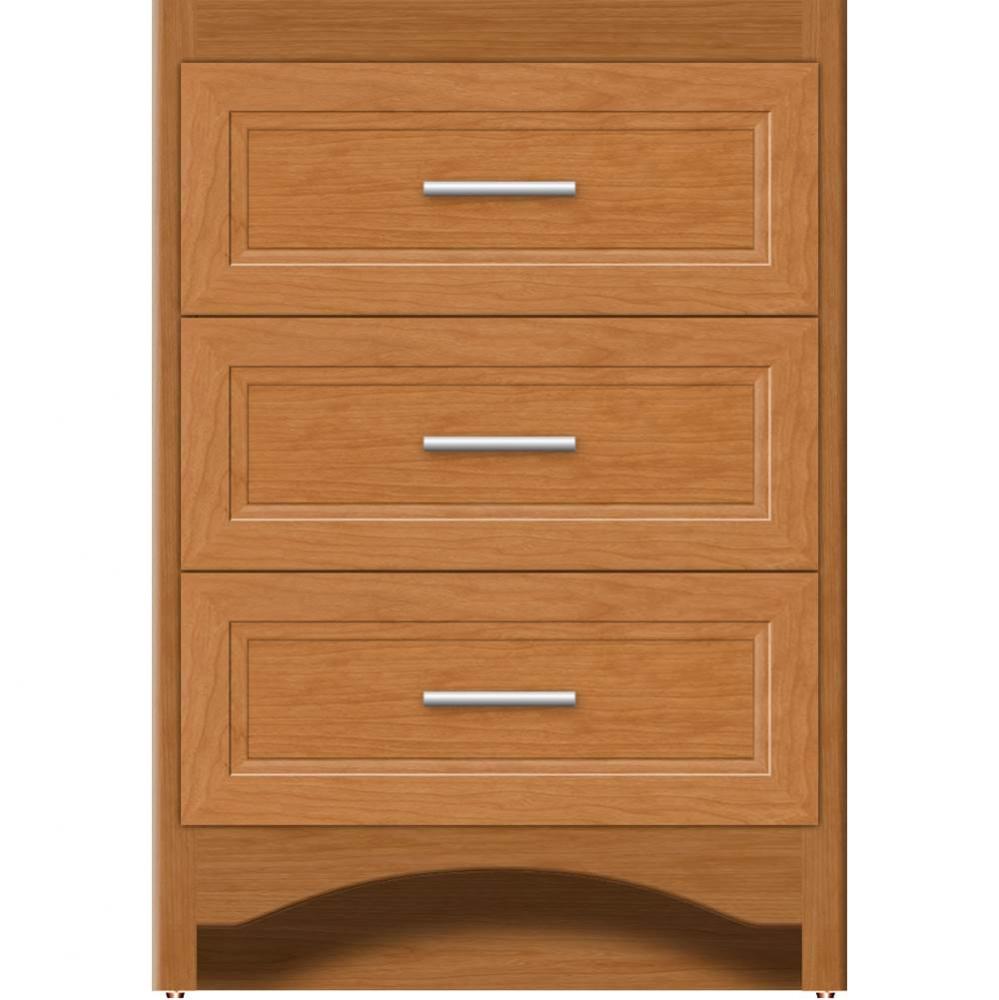 24 X 18 X 34.5 Ravenna Town Vanity Ogee Miter Nat Cherry 3 Drw