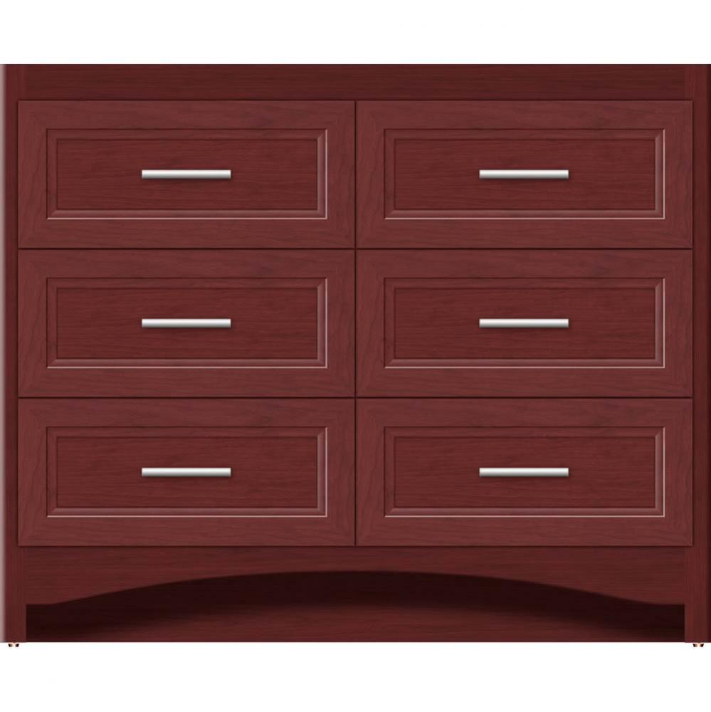 42 X 18 X 34.5 Ravenna Town Vanity Ogee Miter Dk Cherry 6 Drw