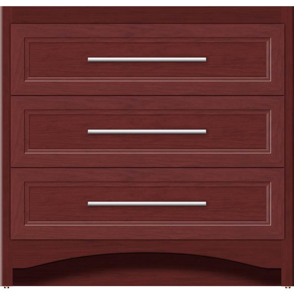 36 X 18 X 34.5 Ravenna Town Vanity Ogee Miter Dk Cherry 3 Drw