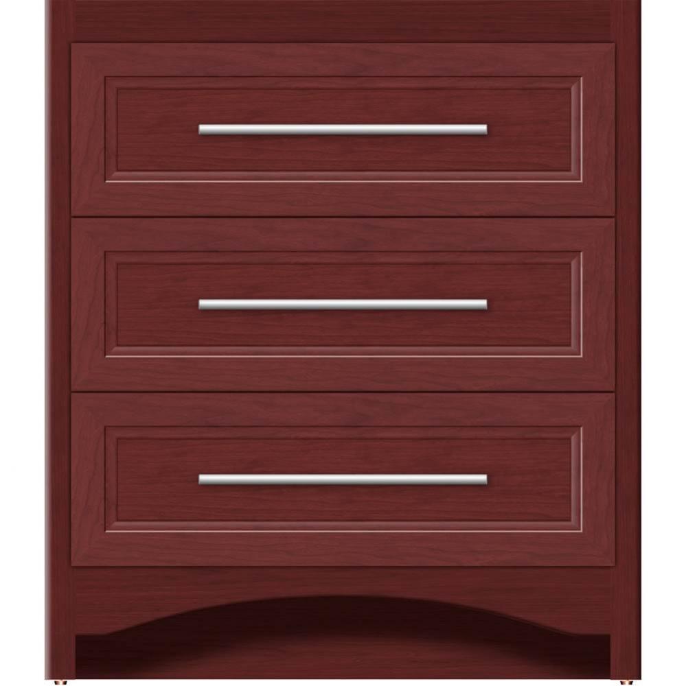 30 X 21 X 34.5 Ravenna Town Vanity Ogee Miter Dk Cherry 3 Drw