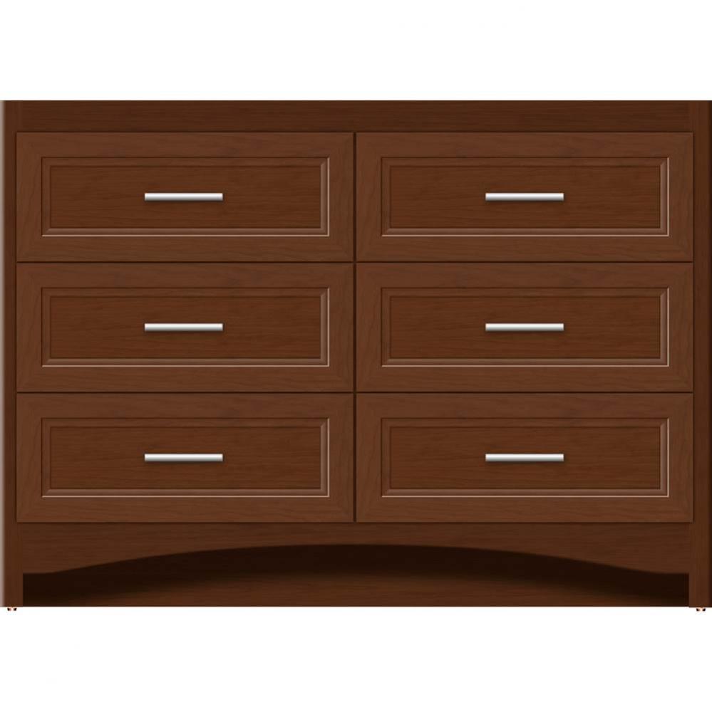 48 X 18 X 34.5 Ravenna Town Vanity Ogee Miter Pecan Cherry 6 Drw