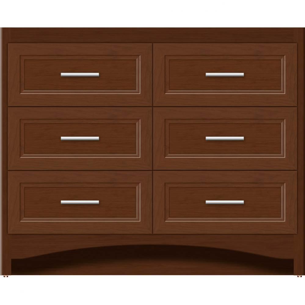 42 X 18 X 34.5 Ravenna Town Vanity Ogee Miter Pecan Cherry 6 Drw