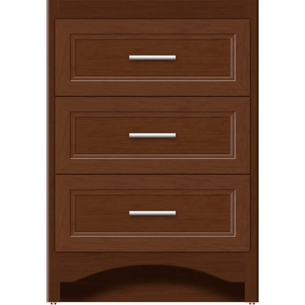 24 X 18 X 34.5 Ravenna Town Vanity Ogee Miter Pecan Cherry 3 Drw