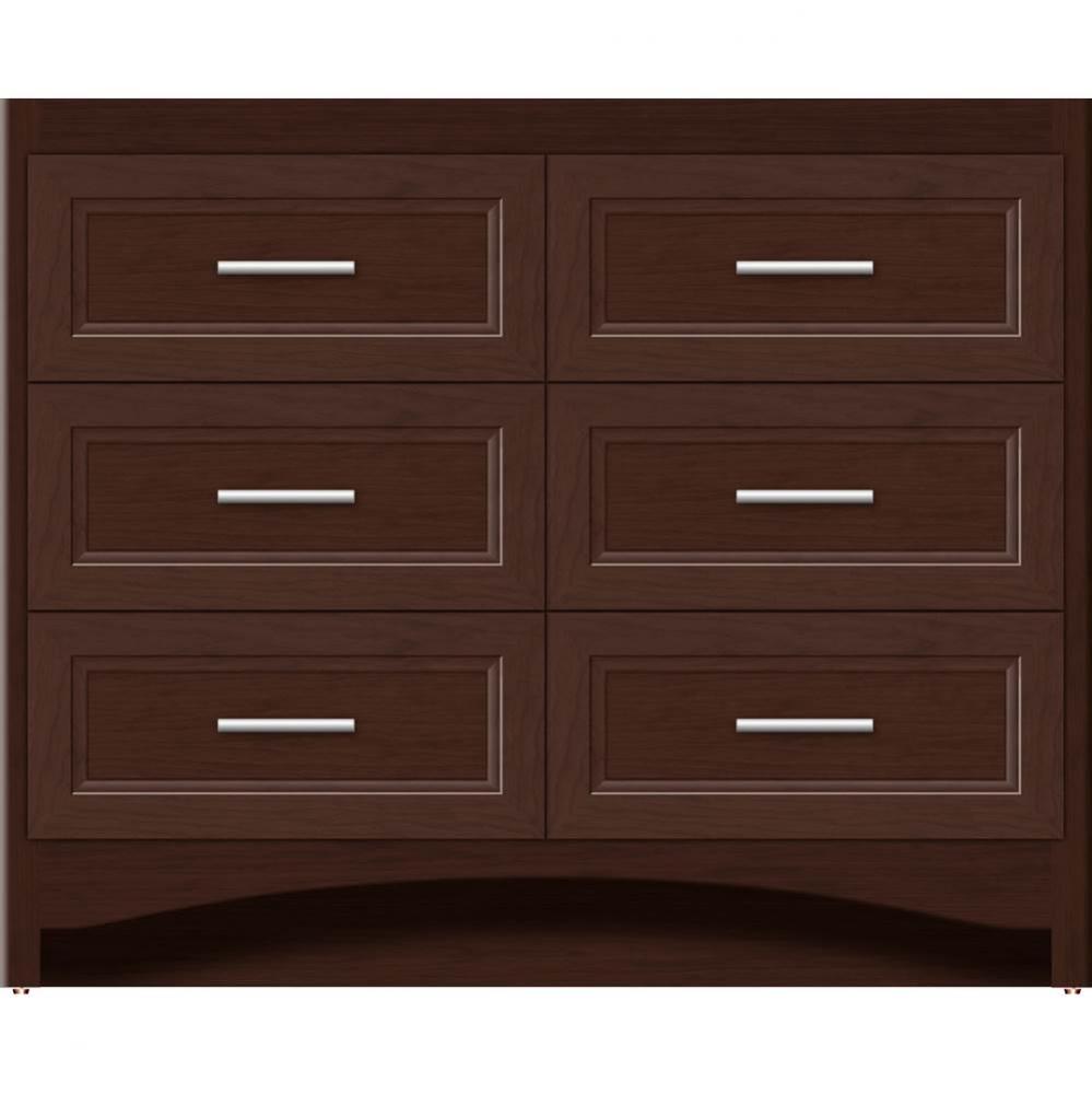 42 X 21 X 34.5 Ravenna Town Vanity Ogee Miter Choc Cherry 6 Drw