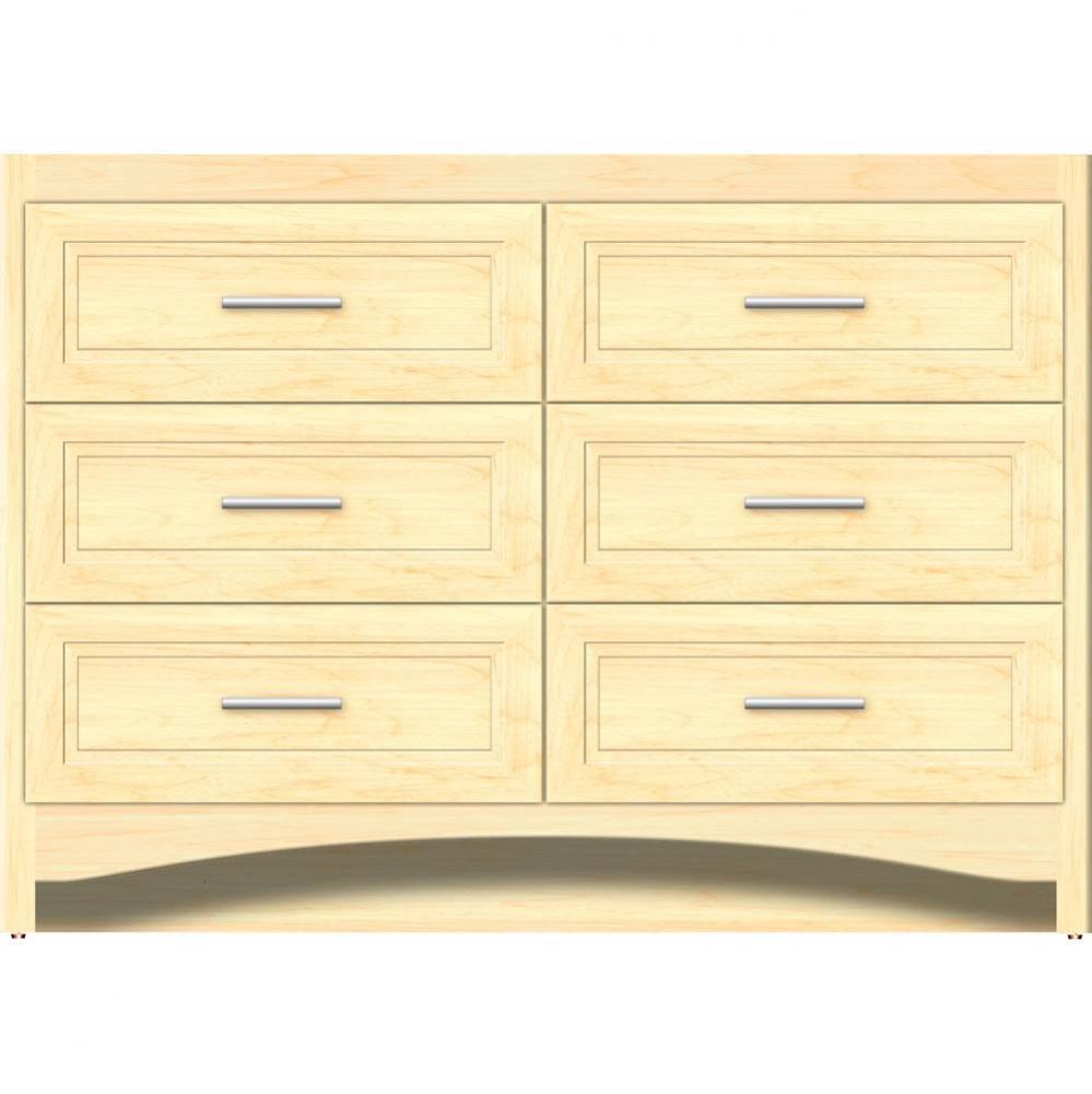 48 X 18 X 34.5 Ravenna Town Vanity Ogee Miter Nat Maple 6 Drw