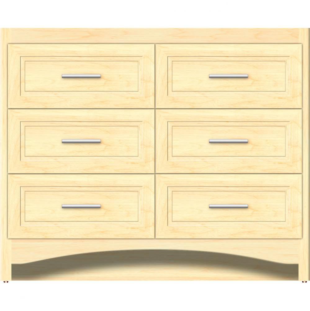 42 X 18 X 34.5 Ravenna Town Vanity Ogee Miter Nat Maple 6 Drw