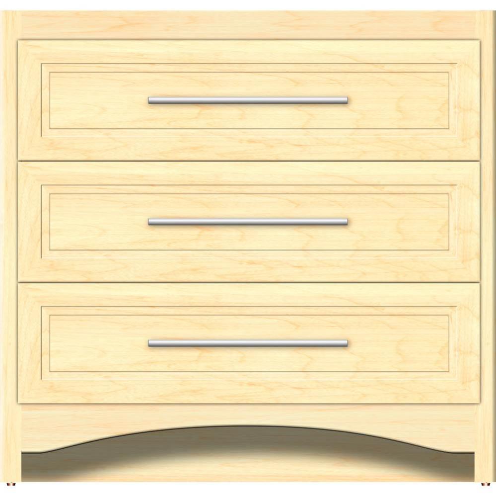 36 X 21 X 34.5 Ravenna Town Vanity Ogee Miter Nat Maple 3 Drw