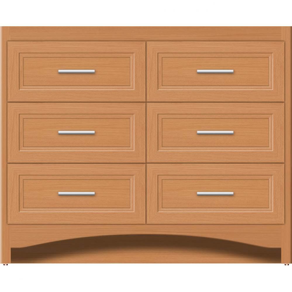 42 X 21 X 34.5 Ravenna Town Vanity Ogee Miter Nat Oak 6 Drw