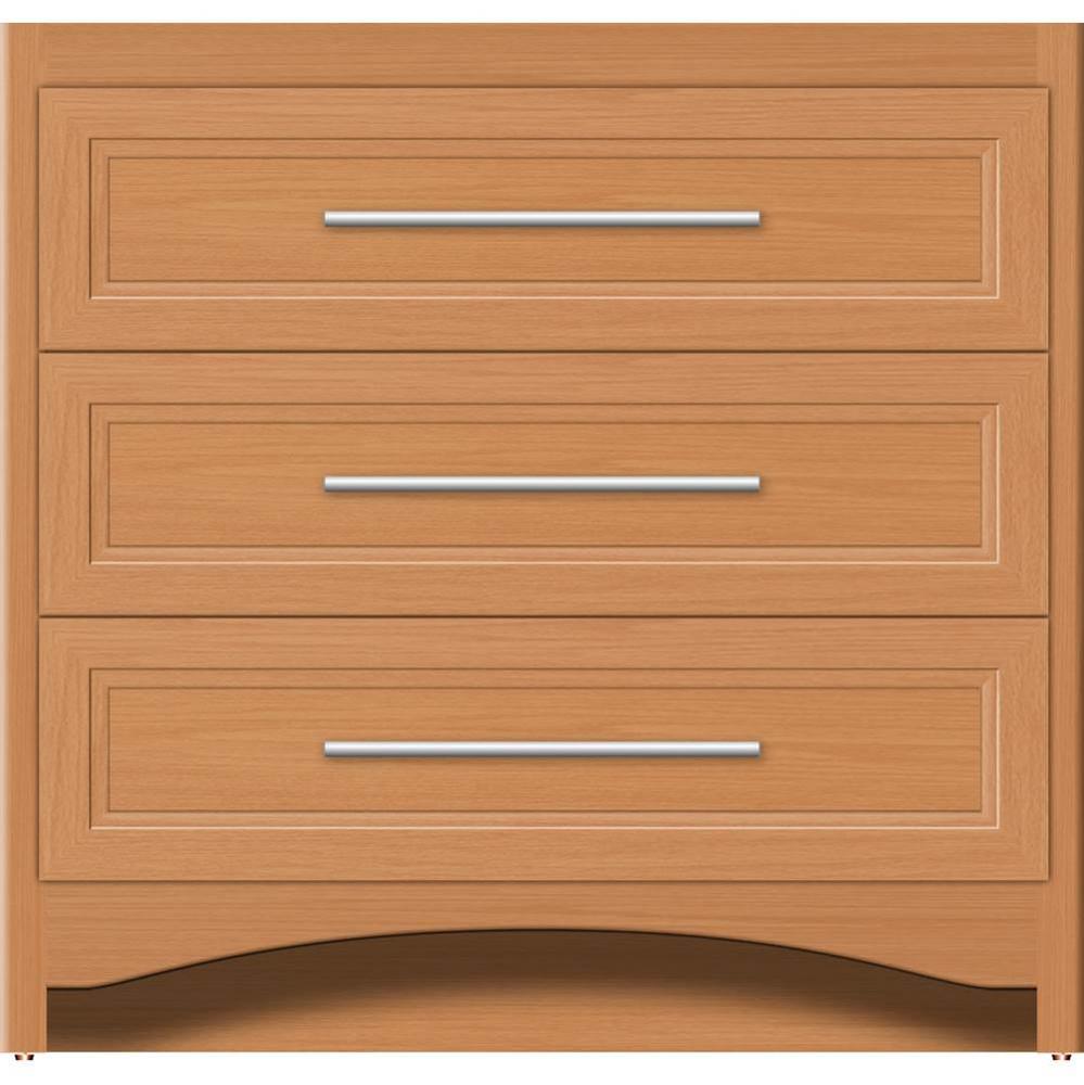 36 X 18 X 34.5 Ravenna Town Vanity Ogee Miter Nat Oak 3 Drw