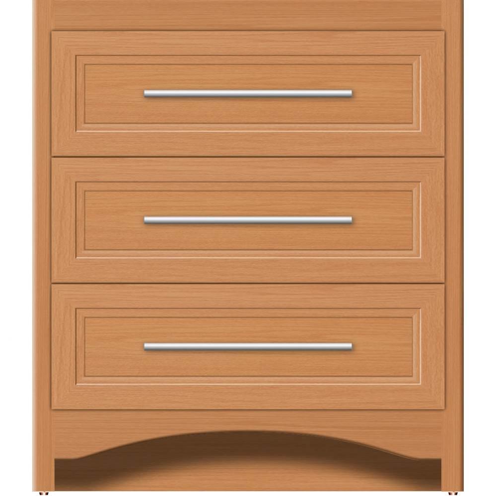 30 X 18 X 34.5 Ravenna Town Vanity Ogee Miter Nat Oak 3 Drw