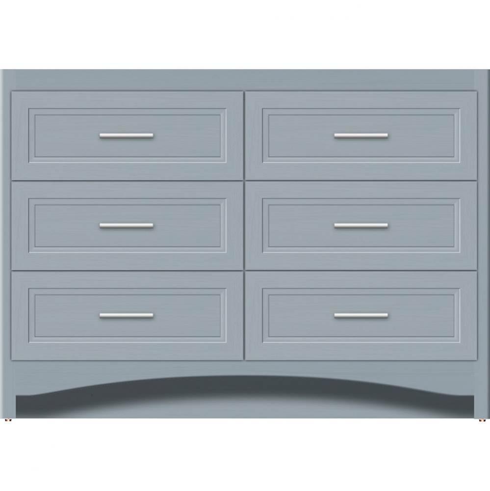 48 X 18 X 34.5 Ravenna Town Vanity Ogee Miter Silver Oak 6 Drw