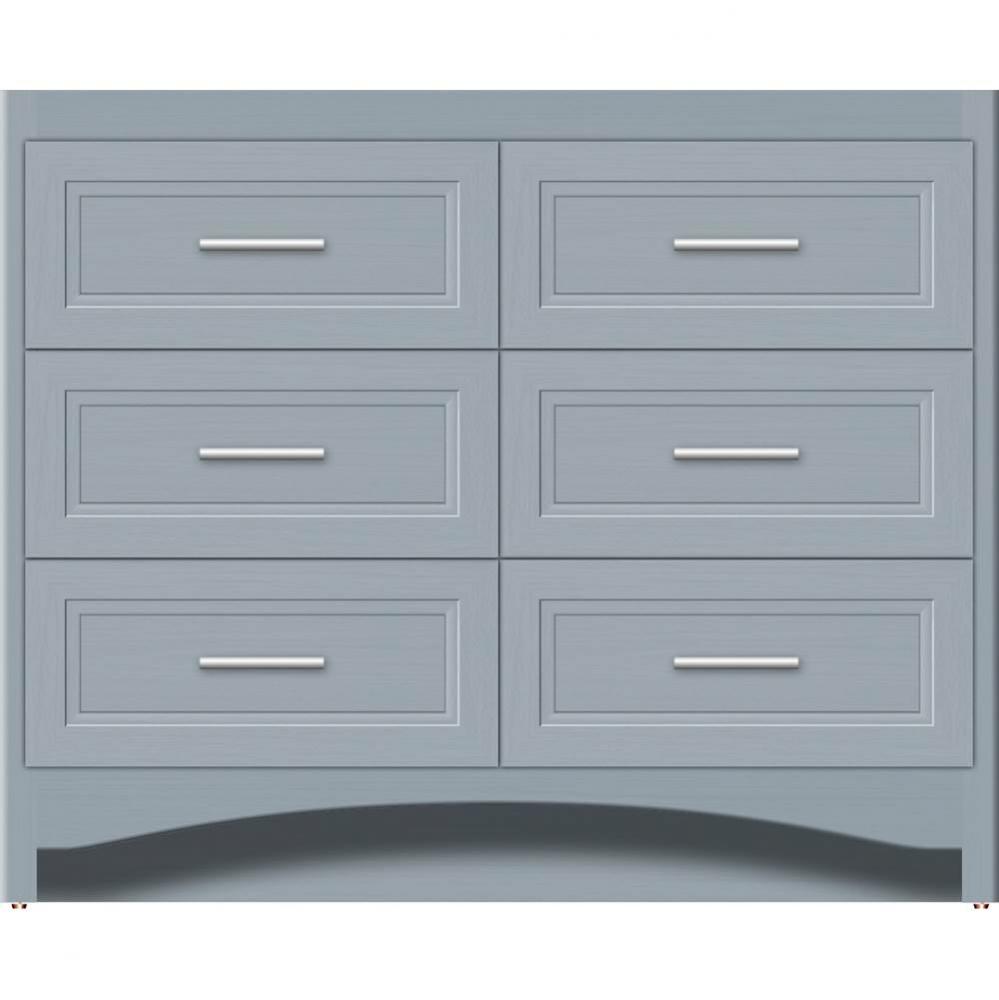 42 X 18 X 34.5 Ravenna Town Vanity Ogee Miter Silver Oak 6 Drw