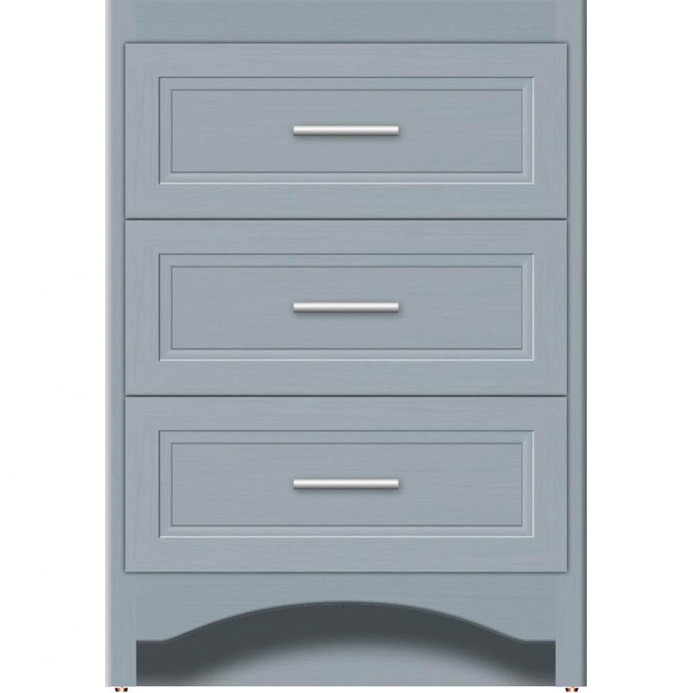 24 X 21 X 34.5 Ravenna Town Vanity Ogee Miter Silver Oak 3 Drw